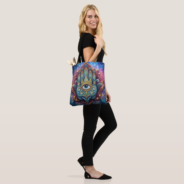 Bolso De Tela Celestial Hamsa  (Puesto)