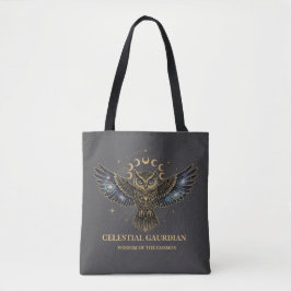 Bolso De Tela Celestial Owl Cosmic Guardian