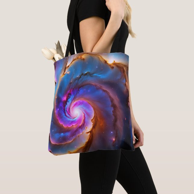 Bolso De Tela "Celestio" - Nebulosa y galaxias (Detalle)