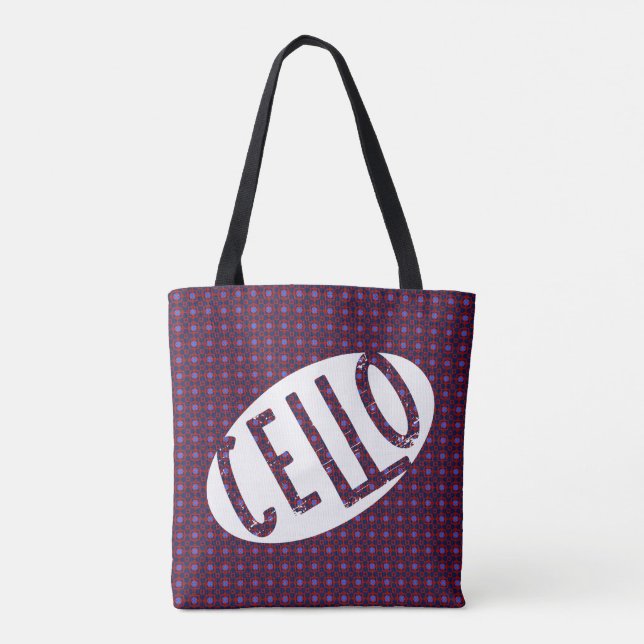 Bolso De Tela Cello Oval Rough Text (Reverso)