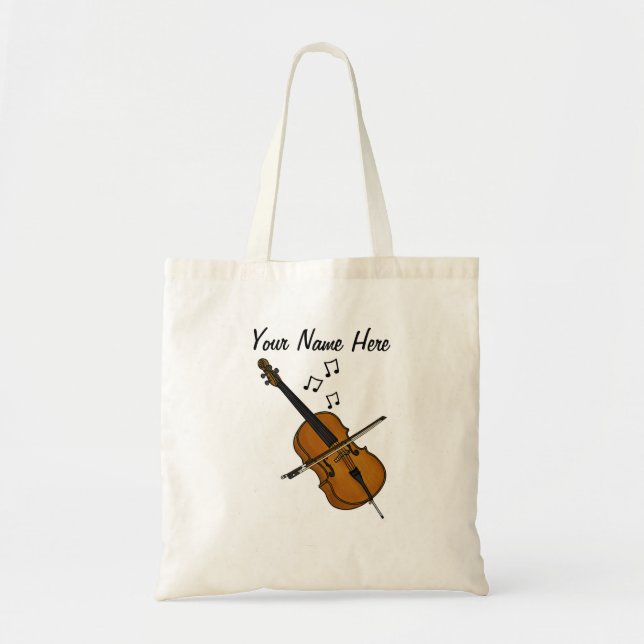 Bolso De Tela Cello Personalizado Cellist String Musician Gift (Frente)