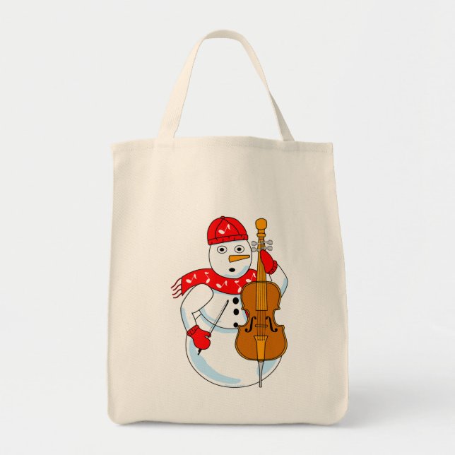 Bolso De Tela Cello Snowman (Frente)