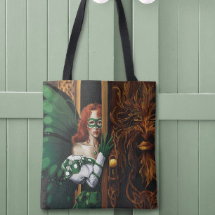 Bolso De Tela Celta verde de hadas de contraseña