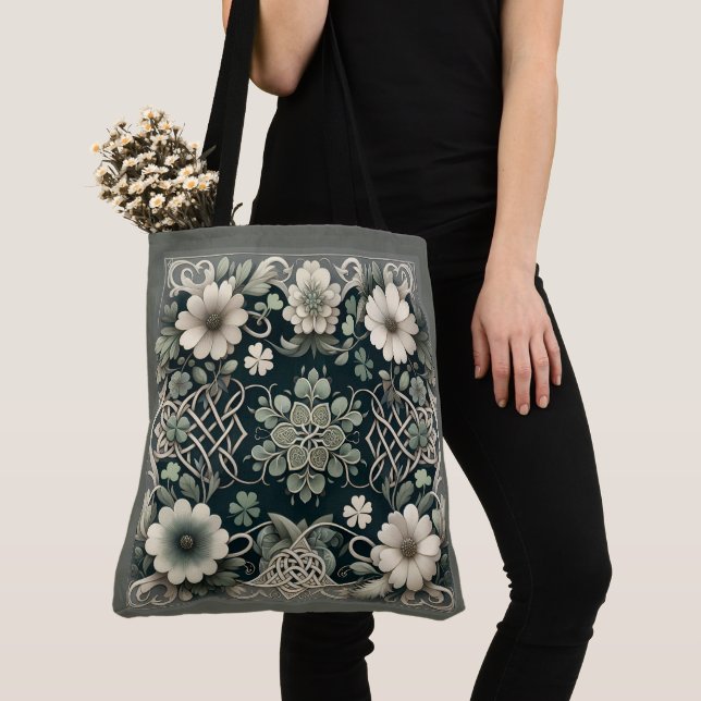 Bolso De Tela Celtic Clover Floral Charm (Detalle)