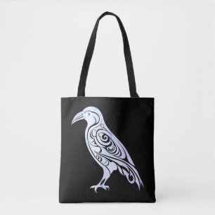 Bolso De Tela Celtic Nórdico Winter Raven Crow