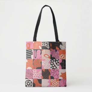 Bolso De Tela Células Doodle: Diseño de Patrón Geométrico.