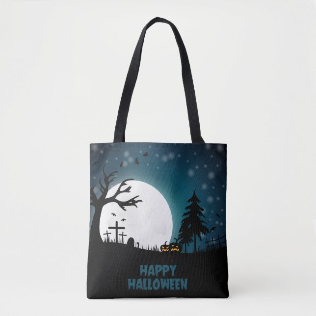 Bolso De Tela Cementerio de Halloween (Anverso)