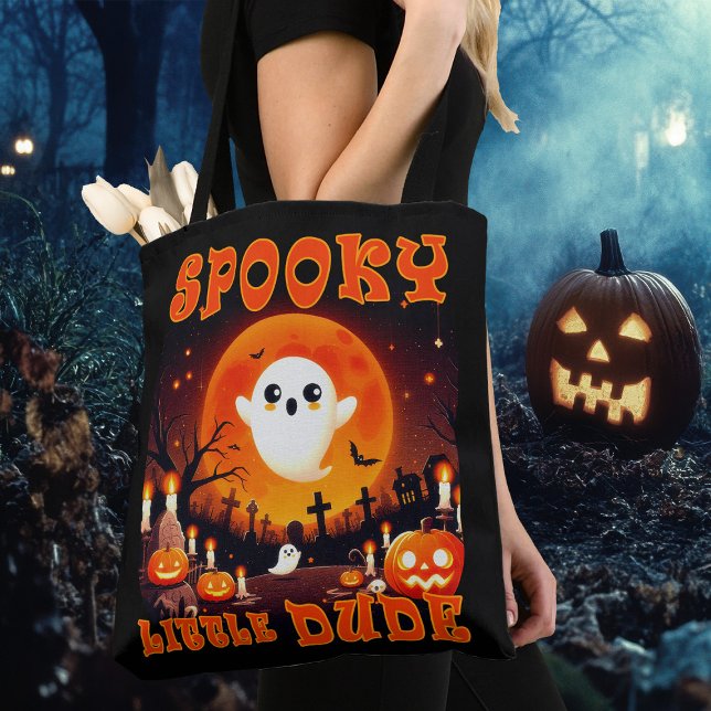 Bolso De Tela Cementerio de Halloween con lindo Fantasma y luna  (Subido por el creador)