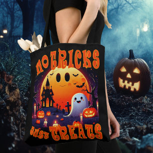 Bolso De Tela Cementerio de Halloween con un lindo y feliz Fanta