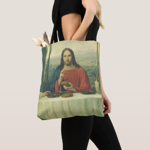 Bolso De Tela Cena de Gala en Emaús con Jesucristo