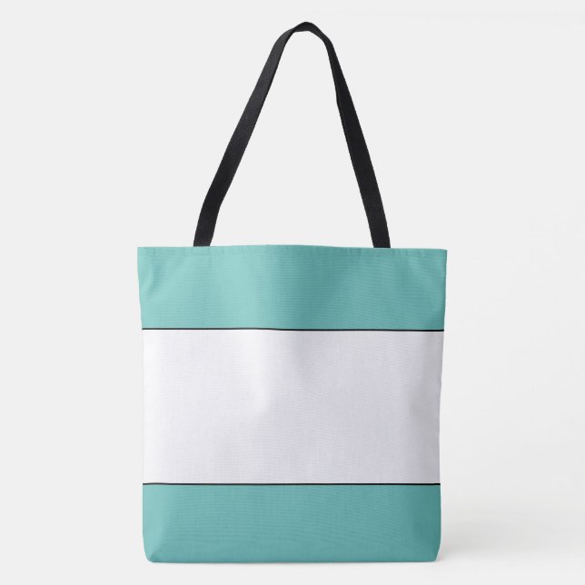 Bolso De Tela Centro blanco chic con rayas superiores e inferior (Anverso)