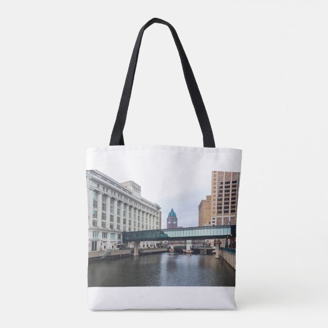 Bolso De Tela centro de milwaukee riverfront y arquitectura (Reverso)