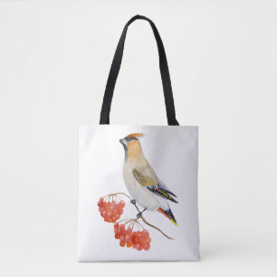 Bolso De Tela Cepillo de aves de la selva acuarela