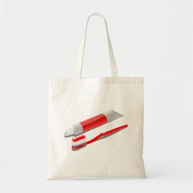 Bolso De Tela Cepillo De Dientes Y Pasta De Dientes (Frente)