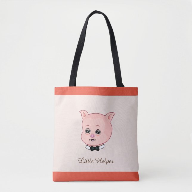 Bolso De Tela Cerdito Adorable (Anverso)