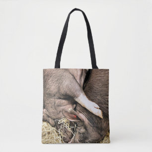 BOLSO DE TELA CERDITOS CUIDADOS