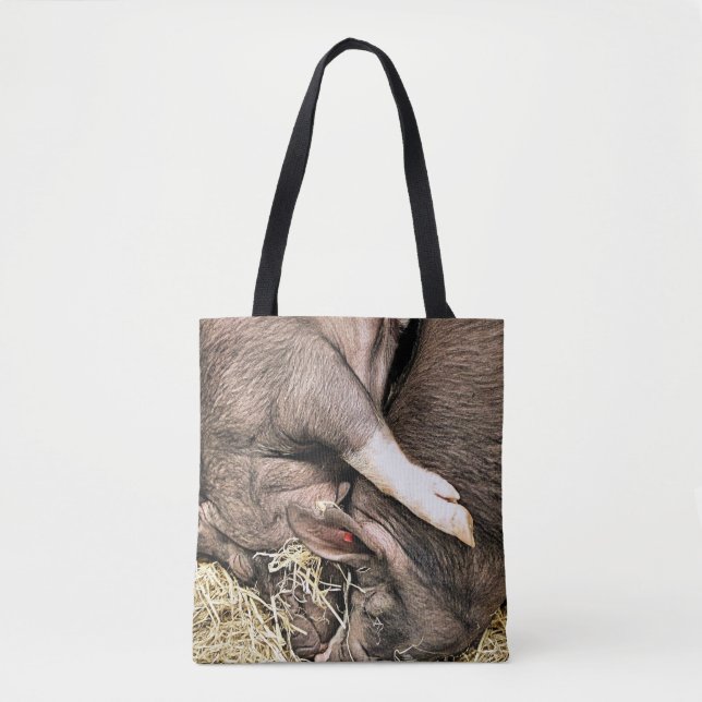 BOLSO DE TELA CERDITOS CUIDADOS (Anverso)