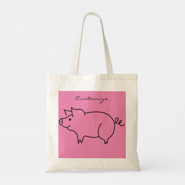 Bolso De Tela Cerdo Animal Thunder_Cove (Reverso)