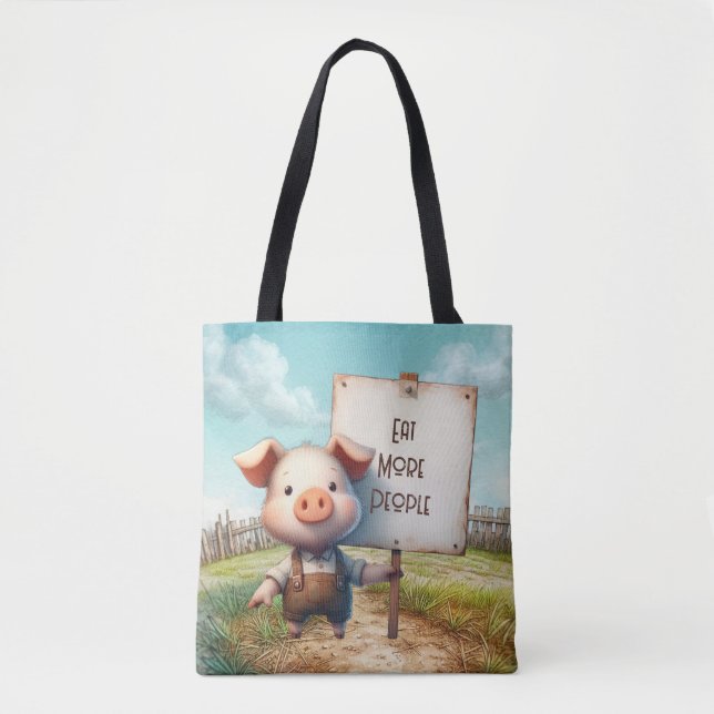 Bolso De Tela Cerdo - Come Más Gente (Anverso)