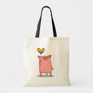 Bolso De Tela Cerdo con globo arco iris