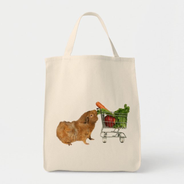 Bolso De Tela Cerdo de Guinea de compras de comestibles (Frente)