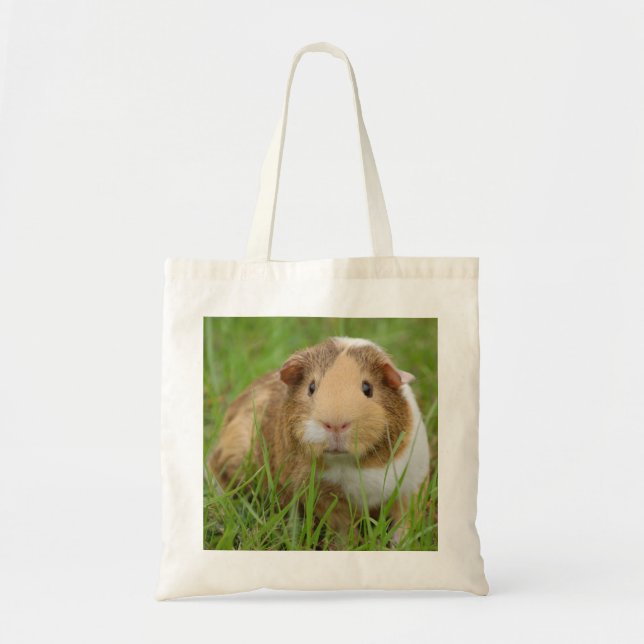 Bolso De Tela Cerdo de Guinea tricolor en verde (Frente)