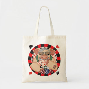 Bolso De Tela Cerdo de póquer sonriente