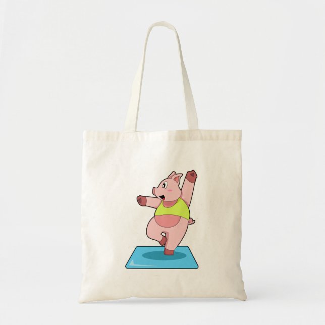 Bolso De Tela Cerdo en el gimnasio del yoga (Frente)