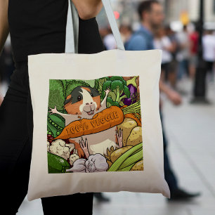 Bolso De Tela Cerdo guineano 100% Personalizado de zanahoria veg