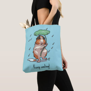 Bolso De Tela Cerdo guineano gracioso sigue sonriendo Personaliz