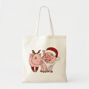 Bolso De Tela cerdo navidad feo