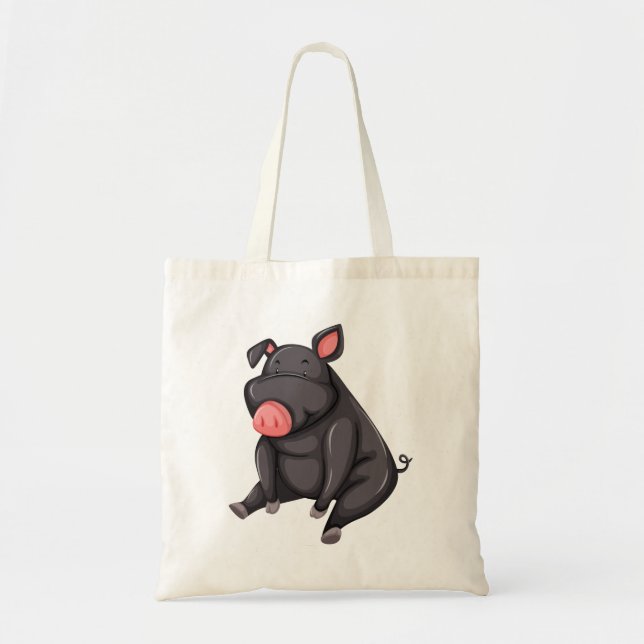 Bolso De Tela Cerdo negro (Frente)