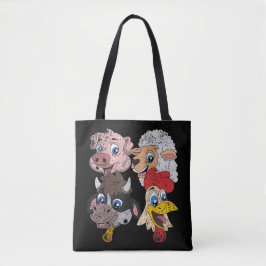 Bolso De Tela Cerdo Oveja Vaca Pollo Niños Pequeños Divertida Gr