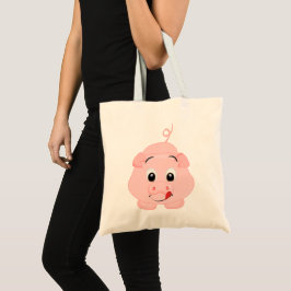 Bolso De Tela Cerdo rosado