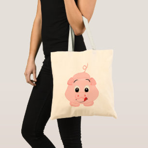 Bolso De Tela Cerdo rosado