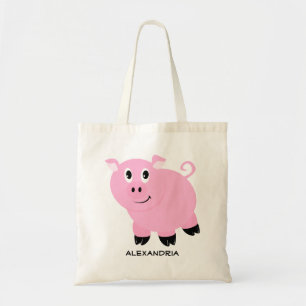 Bolso De Tela Cerdo rosado personalizado y adorable