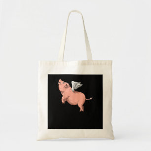 Bolso De Tela Cerdo volador con alas amantes de los cerdos volad