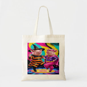 Bolso De Tela Cerdos danzantes