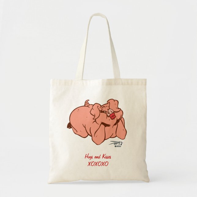 Bolso De Tela Cerdos y besos XOXOXO (Frente)