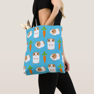 Bolso De Tela Cerdos y garrapatas de Guinea lindo patrón azul