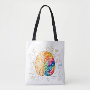 Bolso De Tela Cerebro Colorido - Ciencia Y Arte - Neurociencia N