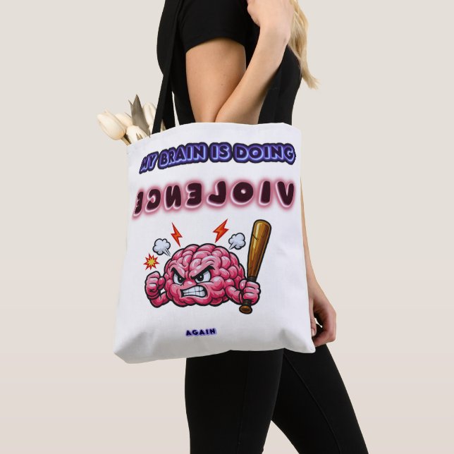 Bolso De Tela Cerebro Haciendo Violencia (Detalle)