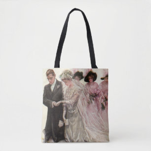 Bolso De Tela Ceremonia de boda victoriana vintage novia y novio