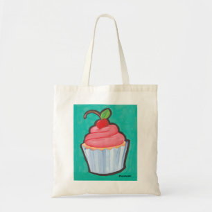 Bolso De Tela Cereza en el tote superior