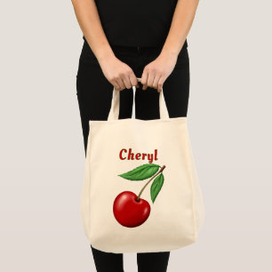 Bolso De Tela Cereza Roja Personalizada Comestibles