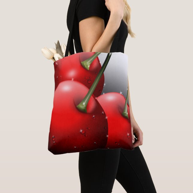 Bolso De Tela Cerezas con gotas de excremento (Detalle)