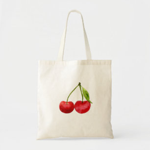 Bolso De Tela Cerezas de cerezo rojas linda fruta de la acuarela