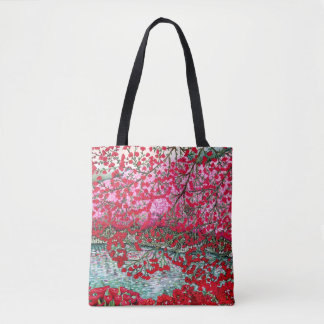 Bolso De Tela Cerezas de primavera.