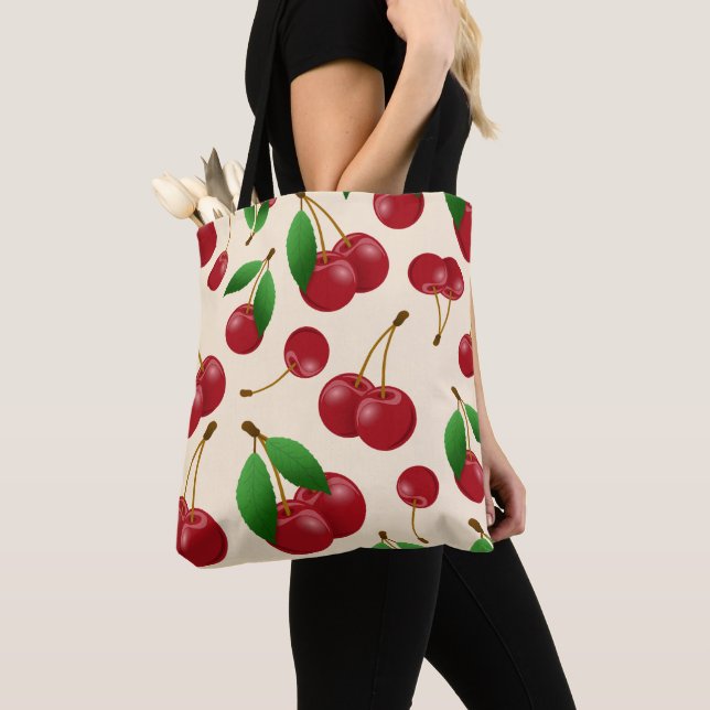 Bolso De Tela cerezas dulces de verano (Detalle)