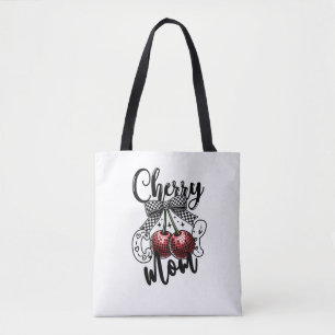 Bolso De Tela Cerezas frescas rojas mamá Disco Rojo Cerezas de L